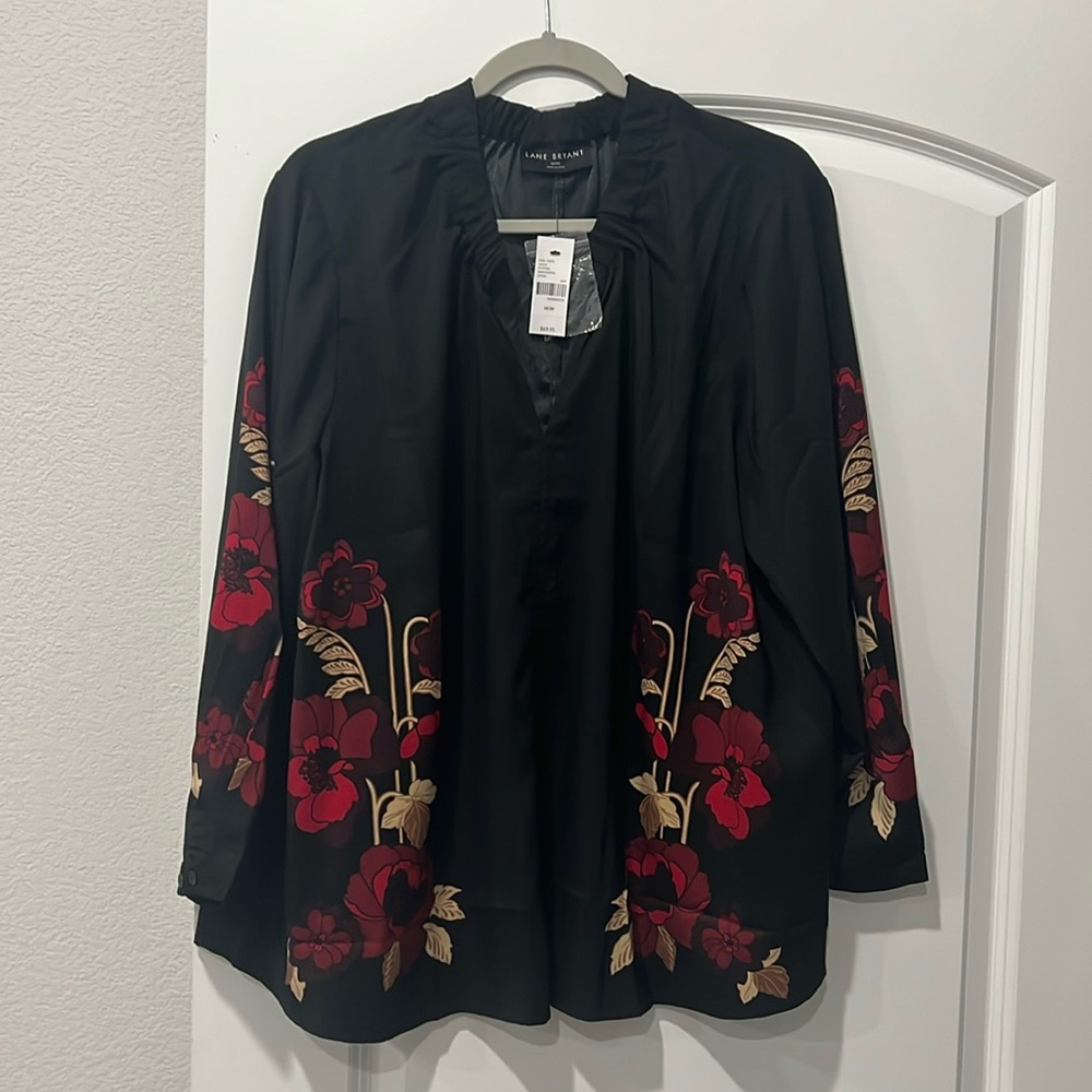 Black flower blouse